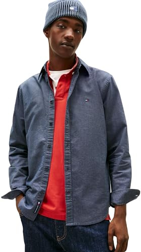 Tommy Jeans Camisa L/S para Hombre, Azul (Dark Night Navy), XXL