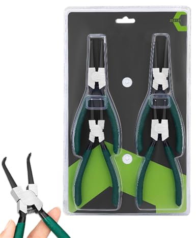 Tewzafiya Pinze Per Anelli Elastici - Kit 4 Pezzi Tenaglie per Anelli Elastici da 17.8 cm - Morsetti In Acciaio Resistente Utensile Rimozione Per Auto, Bici E Idraulica