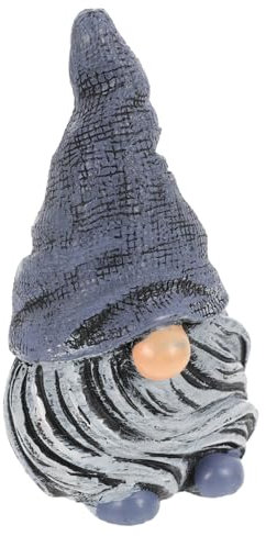 FONDOTIN Figurine Miniature GNOME Résine Décoration De Jardin Et Intérieur Ornement Créatif avec Barbe Réaliste pour Noël Et Accessoires De Maison