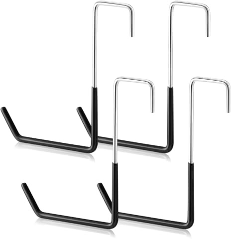 XMDROU Ganci per travi, 4 pezzi, ganci da appendere, ganci per bicicletta, ganci pesanti, robusti, doppi ganci da parete, grandi ganci a S da appendere per bicicletta, attrezzi da giardino