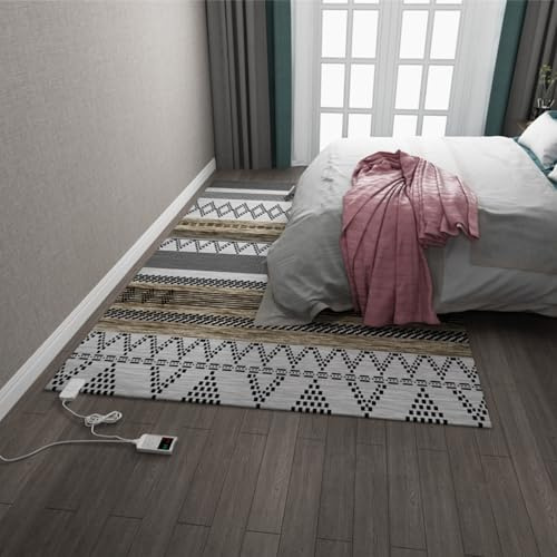 Alfombra calefactora grande, temperatura ajustable, calentamiento rápido, calefactor eléctrico con temporizador para sala de estar y dormitorio(C,55CM*90CM/21.6 * 35.4in)