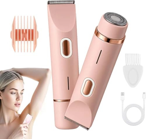Rasoir Klyne Femme, Klyne Tondeuse Femme, Klyne Tondeuse 2 en 1 Femmes, Rasoir Klyne Femmes Electrique Maillot, Kyne Zone Sensible, Rasoirs Klyne Epilateu, Pour Bikini, Jambes, Aisselles (Rose)