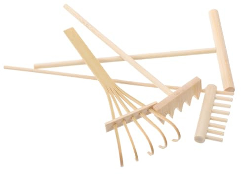 Beaupretty 4pcs Zen Sand Table Bamboo Mini Garden Set Rake Tools for Home Office Decoration Miniature Accessories