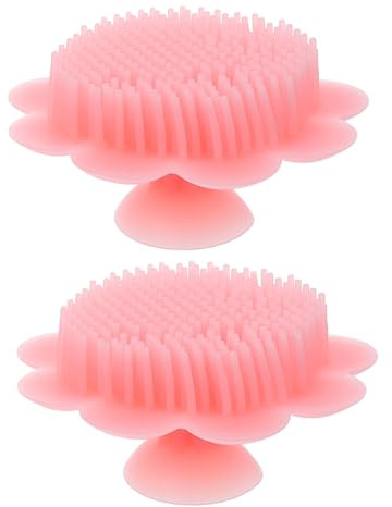 Anneome 2 St Mjuka Babyhårborstar Silikon Hårbottenmassage Nyföddborste Mjuka Babyborstar För Hår Babybad Hårskrubb Babyhårskrubb Silikon Schampoborste Rosa