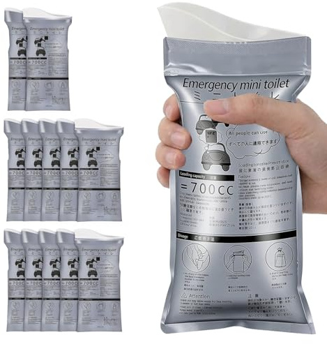 Ogrmar 12 Pcs Disposable Urine Bags 700ml, Emergency Portable Urinal for Travel, Camping, Car Traffic Jam, Unisex Gel Pee Bags for Adults, Kids, Pregnant Women & Patients, Leak-Proof Vomit Bags