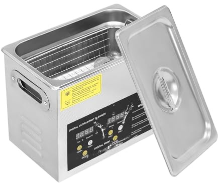 Ultrasonic Cleaner 3L Ultrasonic Jewellry Cleaner with Heating and Digital Control 40KHz Stainless Steel Design Ultrasonic Cleaning Machine with Dual Baskets and Built-in Faucet