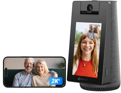 EZVIZ Telecamera WiFi Interno 2K+ 360° con Videochiamata, Rilevamento AI Persone/Animali/Pianto, Monitoraggio Bambini e Anziani, Album Digitale e Altoparlante Bluetooth, WiFi Dual-Band 2,4/5GHz, S10