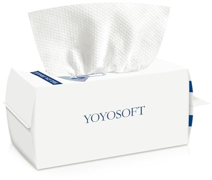 Asciugamani Monouso Cotone, 100 Salviette Struccanti, Asciugamani usa e getta, per Pelli Sensibili, Salviette per Bambini, Cura Della Pelle, Struccanti