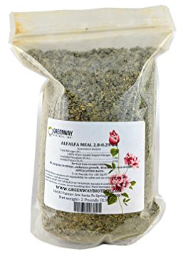 Greenway Biotech, Inc. Alfalfa Meal 2.80-0.29-2.40- Rose, Flower Plant & Vegetables Fertilizer with Essentials Minerals, & Nitrogen- Ideal for Alkaline Plants- 2 Pounds