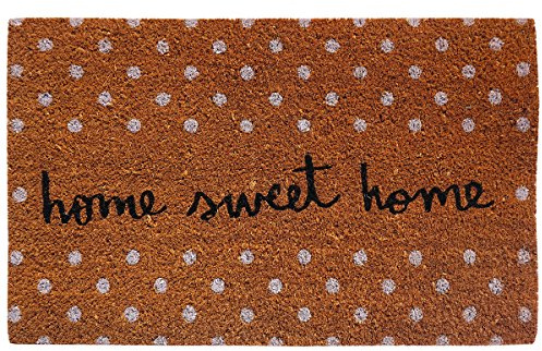 Laroom Felpudo diseño Home Sweet Home, Jute & Base Antideslizante, Marrón, 40x70x1.8 cm