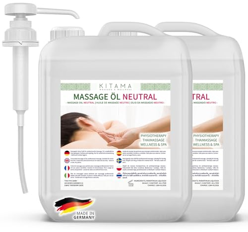 Kitama Massageöl neutral 2x10l ohne Duft mit Kanisterpumpe Thaimassage