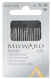 Aghi per cucire a mano. Sharps: No. 5-10: 20 pezzi.
