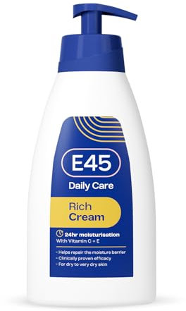 E45 Rich 24 Hour Fast Absorption Deep Nourishing Moisturisation Cream 400ml (pack may vary)