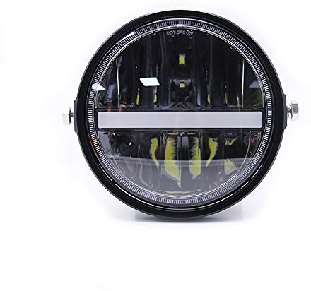Universal motorrad projektor scheinwerfer scheinwerfer 7 zoll 12 v 55 watt led scheinwerfer für Cruiser Chopper Dual Sport Bike ATV Scooter Offroad (black)