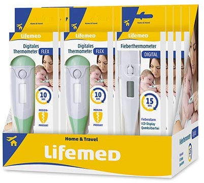 Lifemed Fieber-Thermometer Mischdisplay grün/weiss 6 x digital - 6 x digital flex