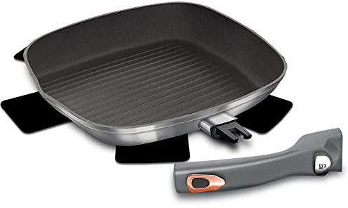 Berlinger Haus Grillpfanne mit Detachable Handle, 28 cm, Moonlight Edition BH/6083 Gray, 18/8 Edelstahl