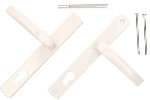 KOTARBAU® Drückerpaar 92mm mit Langem Schild Weiß für Profilzylinder Modern Universal ZnAl