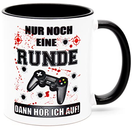 Tasse personalisiert Gaming Zocker Spruch Gaming Deko gamer geschenk | Nur noch eine Runde dann hör ich auf Lustig Geburtstagsgeschenk Für Gamer Männer Jungen geburtstagsgeschenk für männer Tassen