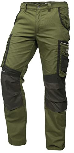 PUMA Workwear Precision X - Arbeitshose Herren - Premium Arbeitskleidung mit vielen Taschen und verstärkten Kniepartien - Funktionshose mit Stretch für Handwerk und Baugewerbe - Grün/Schwarz - 50