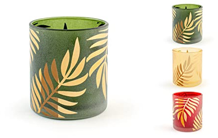 H&H Botanic Winter Set 6 Kerzenhalter aus Glas, Verschiedene Dekorationen, 7 x 8 cm