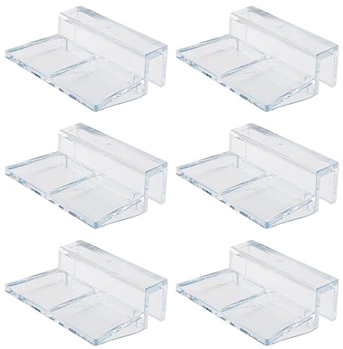 Heyous 6 Stück 8 mm Aquarium Glasabdeckung Clip Halter Acryl Aquarium Abdeckung Clip Klar Universal Deckel Clips für randlose Aquarien