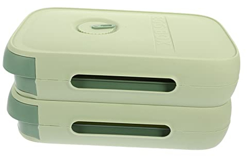 Caja para Huevos Frescos de Gran Capacidad Diseño Cajón y Rodillo | Pp Verde Claro, Preservación Prolongada y Ventilación, para Frigorífico y Restaurante, Paquete de 2 Piezas