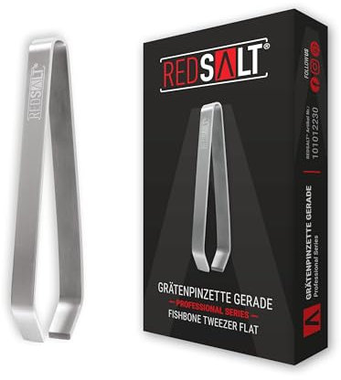 REDSALT® Profi Grätenpinzette gerade Spitze 11cm | rostfreier Edelstahl INOX matt 18/10 Qualität | Fischgrätenpinzette 100% spülmaschinenfest | Fischgrätenzange Fisch Entgräter Grätenzange Pinzette