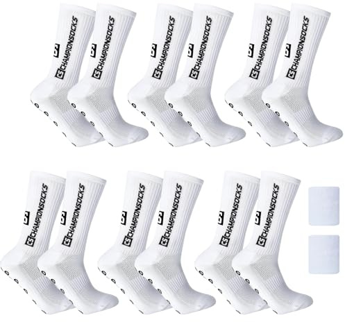 Calcetines Antideslizantes Futbol 6 Pares, Transpirables para Hombre y Mujer, Medias para Ciclismo Baloncesto Correr Escalada