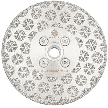 Diamant Trennscheibe 125mm - FOCSTOL Einseitiges Diamantscheibe mit M14 Flansch für Granit Marmor Porzellan Keramik Fliesen