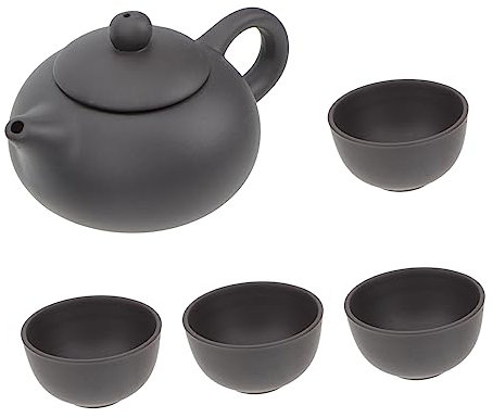BESTonZON 1 Set Purple Clay Teapot Mini Water Kettle Purple Cups Ceramic Clay Kung Fu Teapot Tea Kettle Cups Porcelain and Set Purple Clay Black Tea Pot Kit Tea Kettle Set