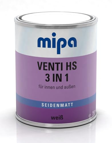 MIPA Venti HS 3in1 - Alkydharzlack,seidenmatt/ 750 ml,feuchtigkeitsregulierender Lack für Holzbauteile wie Fenster, Türen und Fensterläden
