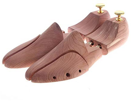 QSCTYG Shoe Tree Shoe Stretchers Twin Tube Red Cedar Wood Adjustable Shoe Shaper Men's Shoe Tree 69 (Color : Natural, Size : 41 42)