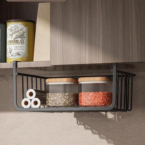 Ausla Cestas del Undershelf, Cesta del Armario del Metal, Cesta Colgante del Estante para la Cocina, Oficina, Armario, Cesta del Almacenamiento (M)