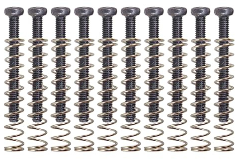 Humbucker-Gitarren-Tonabnehmer-Schrauben mit Federn, Doppelspulen-Tonabnehmer-Befestigungsschrauben und Federn für Höhenverstellung, Humbucker-Tonabnehmer-Schrauben mit Federn, E-Gitarren-Zubehör, 10