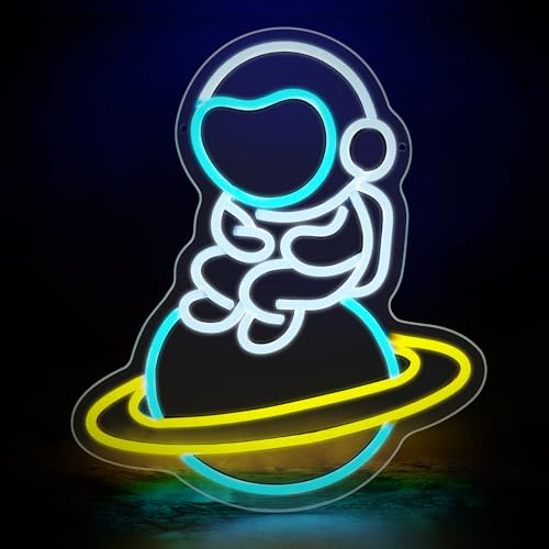 panthem Neon Lights Sign, Planet Led Neon Sign Powered by Battery or USB, Wall Hanging Decor Led Light Home Decorations Art Neon Signs for Bedroom, Game Room, Bar, Party, Kids Room (Astronaut B)