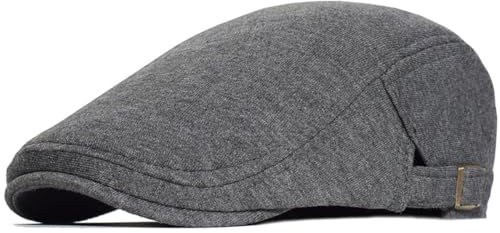 HIQIU Schiebermütze Herren Verstellbare Baumwolle Gatsby Flatcap Newsboy Cap Barett Herren Baskenmütze Schirmmütze für Frühling Herbst und Winter