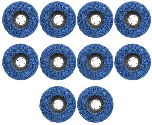 JUUDDENPARTS 10 Pack 100mm Strip Discs Stripping Wheel Set, Blue Poly Paint Removal Disc, Paint Stripper Abrasive Wheel for Angle Grinder Paint Coating Welds Rust Oxidation Removal Tool (Blue)
