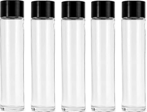 BELLEROFONTE Bottiglie in Vetro forma a tubo modello Kefass con tappo a vite 750 ML ideali ristoranti, casa,campeggio 5 Bottiglie