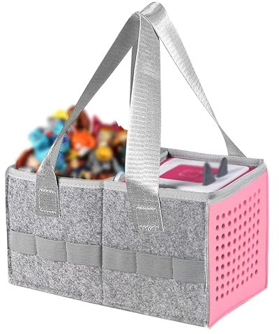 WINZEDGE Tragetasche für Toniebox Starter Set und Tonies Figuren, Reise Filztuch Musikspielzeug Falttasche für Toniebox Zubehör (Rosa)