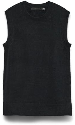VERO MODA Vmlefile SL Pull à col Rond Noos, Noir, M
