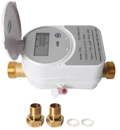 Luobannm Medidor de Agua Ultrasónico Tuya Zigbee DN20 con Válvula Pantalla LCD Medición de Consumo de Caudal de Agua IP68 Resistente Al Agua