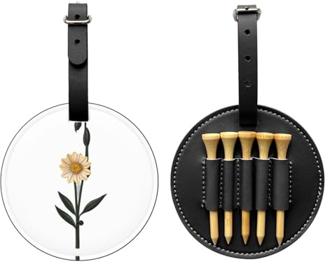 Unbekannt Flower Black Printed Golf Tee Aufbewahrungstasche – tragbares Design, einfach zu organisieren Tee