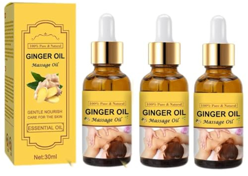 100% reines Ingwer-Massageöl 30 ml – Natürliches ätherisches Öl für Körpermassage, Muskelentspannung und Aromatherapie | Vegane, nicht fettende Formel, perfekt für die Massage zu Hause