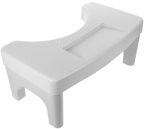 WATIIFUFU Tabouret de Toilette en Polypropylène Gris, Marchepied Antidérapant, Petit Repose-pieds Ergonomique, Capacité Élevée, pour Salle de Bain Domestique, Aide la Mobilité Quotidienne