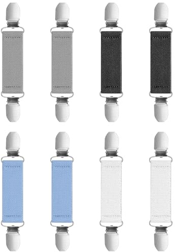 zrfgbxim 8 Pcs Pinces à Cardigan pour Femmes, Clip à Chemise, Pinces de Serrage pour Vêtements, Pince à Chandail Argentée, Broches Pince à Pull Épingle à Châle en nylon réglables pour écharpe Manteau