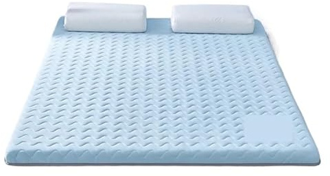 Comodo materasso futon in memory foam pieghevole su entrambi i lati per camera da letto singola cuscino in schiuma morbida per dormire blu 3 cm 150 x 190 cm