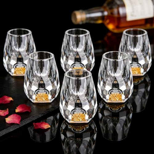 Weskjer 6PCS Diamond Shot Glasses, 0.5oz/15Ml, BPA-Free and Lead-Free