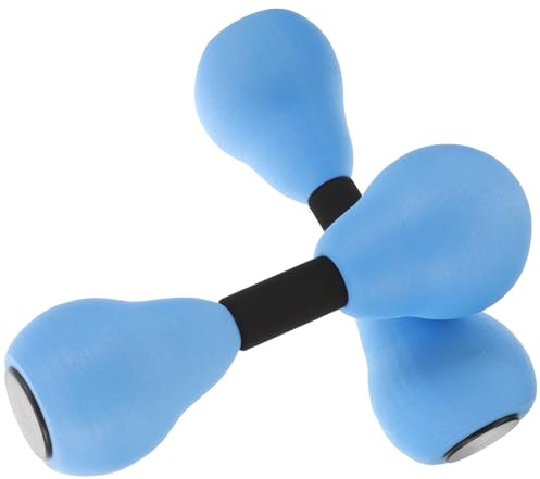 PACKOVE Haltères Aquatiques Réglables en Eva Bleu Clips Noirs, Paire Légère pour Entraînement Piscine, Exercices de Musculation et Aquagym, Poids de Piscine Portables pour Fitness Adulte