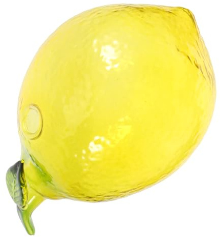 Adorainbow Creative Small Glass Lemon-Shaped Vase Fruit Themed Table Decor Modern Water Plant Centerpiece for Living Room Home Decoration