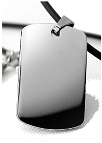 Juwelier Schönschmied - Unisex Anhänger Dog-Tag aus Edelstahl inkl. Gravur und Kette AH81 - Platto